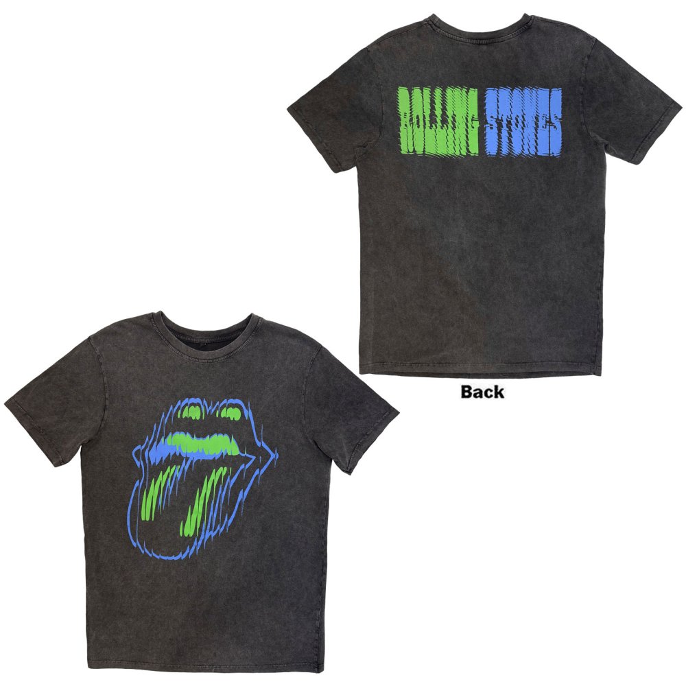 The Rolling Stones - Distorted Tongue Mens Tshirt - Grey